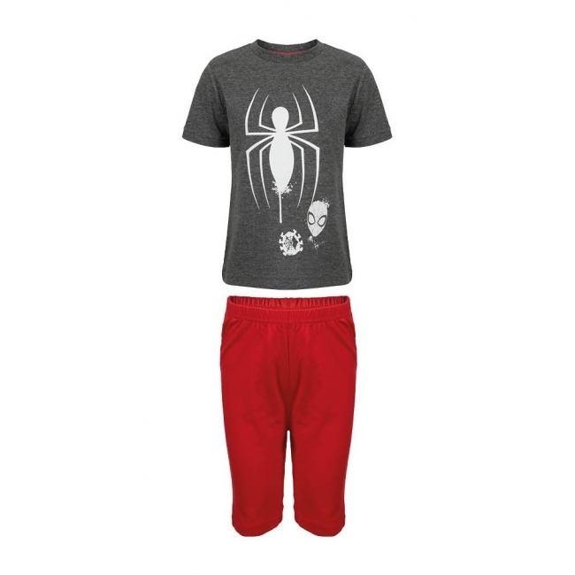 SPIDER-MAN kortärmad pyjamas grå/röd 110-116