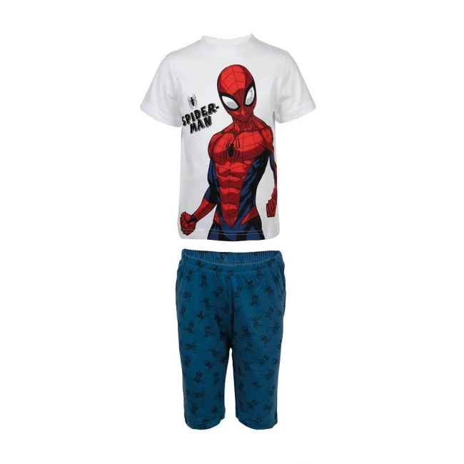 SPIDER-MAN kortärmad pyjamas vit/blå 122-128