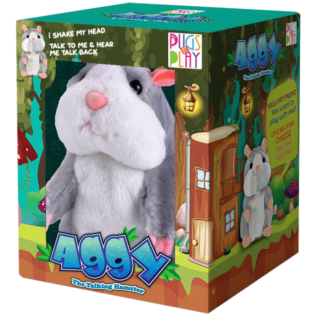 PUGS AT PLAY Interaktiv leksak talande hamster Aggy