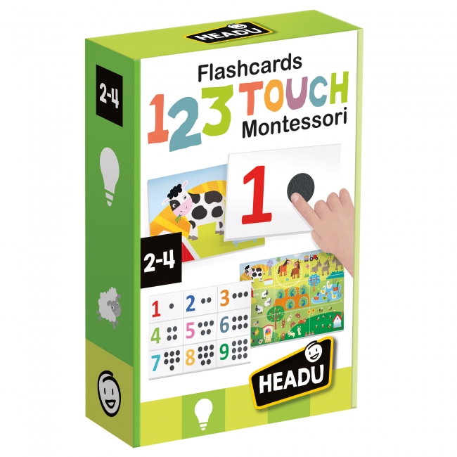 HEADU Flashkort 123 Touch Montessori pedagogiskt spel