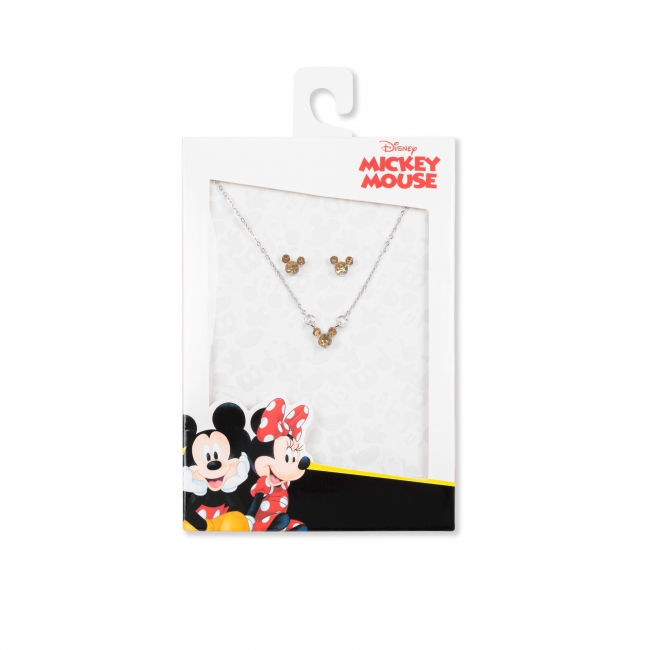 DISNEY uppsättning örhängen och halsband Mickey gul