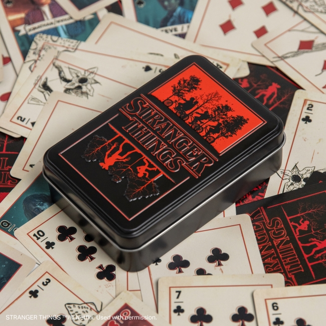 STRANGER THINGS Playing Cards in Tin | XS Leksaker | XS Leksaker