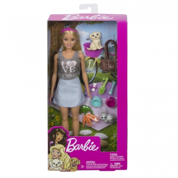 barbie doll with pets